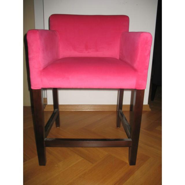 Bar Stool Modern Upholstered Chair With Armrest Padden Seat Pink Stool New JONES