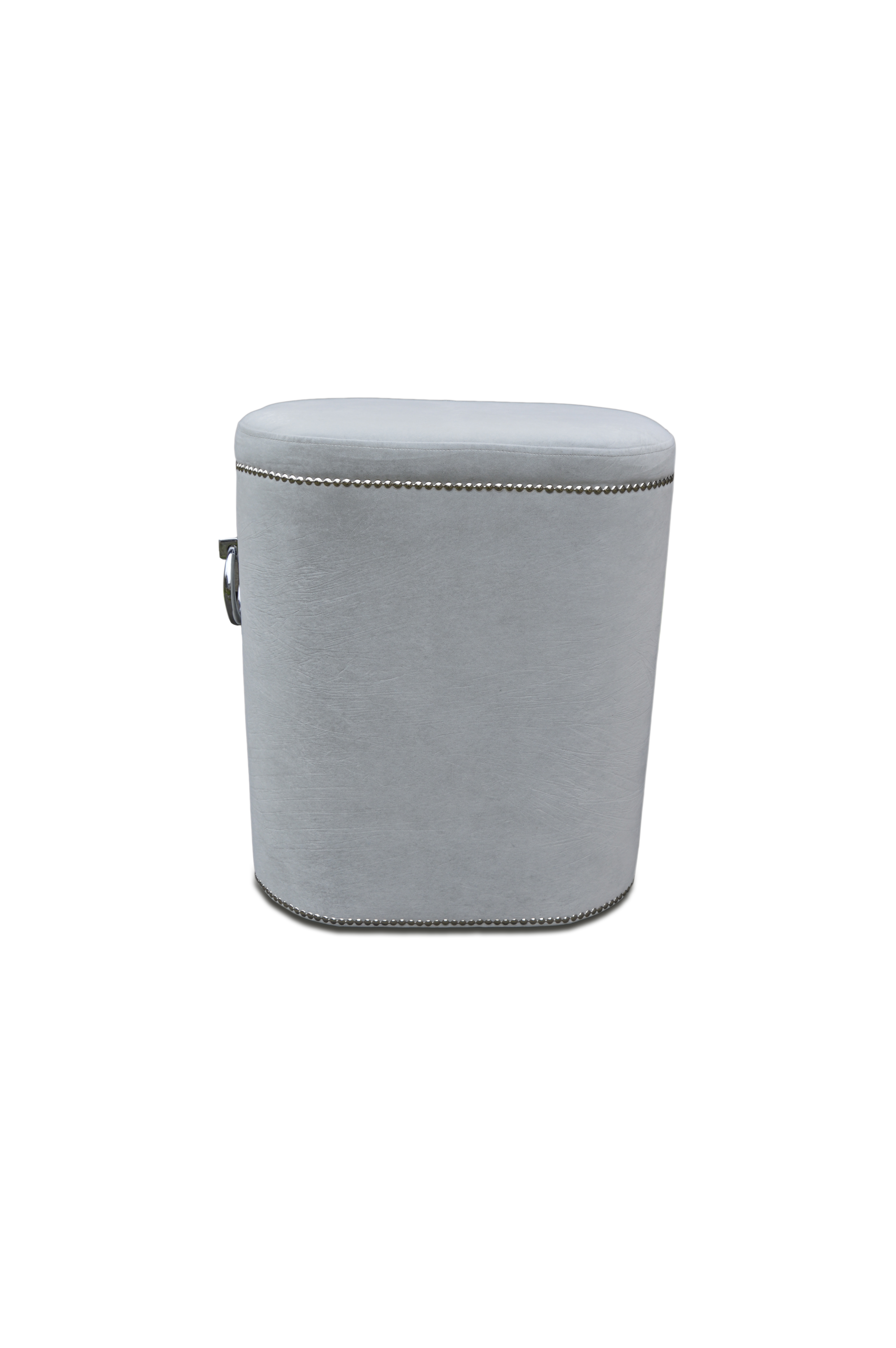 Pouf Footstool Modern Stylish Ottoman Bedroom Living Room Grey Stool Oval New